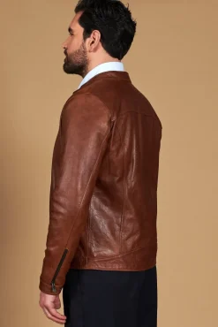 Uomo D'Arienzo Hamilton - Giacca in pelle pull up cuoio effetto vintage