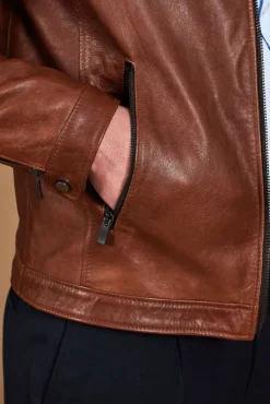 Uomo D'Arienzo Hamilton - Giacca in pelle pull up cuoio effetto vintage