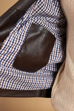 Uomo D'Arienzo Hamilton - Giacca in pelle testa di moro effetto vintage quattro tasche