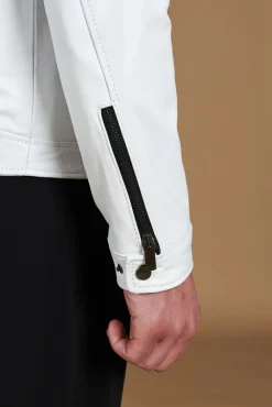 Uomo D'Arienzo Hamilton - Giacca in pelle nappa bianca quattro tasche effetto liscio