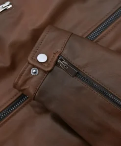 Uomo D'Arienzo Hamilton - Giacca in pelle marrone effetto vintage quattro tasche