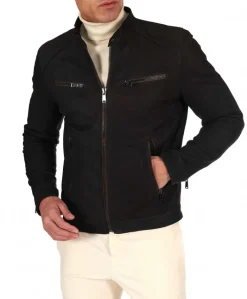 Uomo D'Arienzo Hamilton - Giacca in pelle nubuck testa di moro effetto raggrinzito