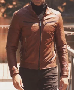 Uomo D'Arienzo Hamilton - Giacca in pelle cuoio effetto vintage quattro tasche