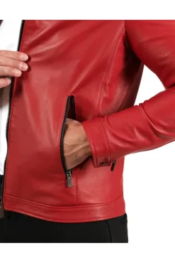 Uomo D'Arienzo Hamilton - Giacca in pelle rossa nappa effetto liscio
