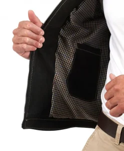 Uomo D'Arienzo Havana - Giacca in pelle nubuck testa di moro con impunture a contrasto