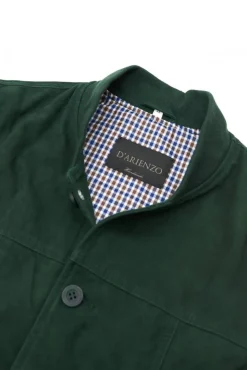 Uomo D'Arienzo Jeff - Gilet in pelle camoscio verde con bottoni