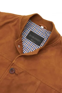 Uomo D'Arienzo Jeff - Gilet in pelle camoscio color cuoio con bottoni