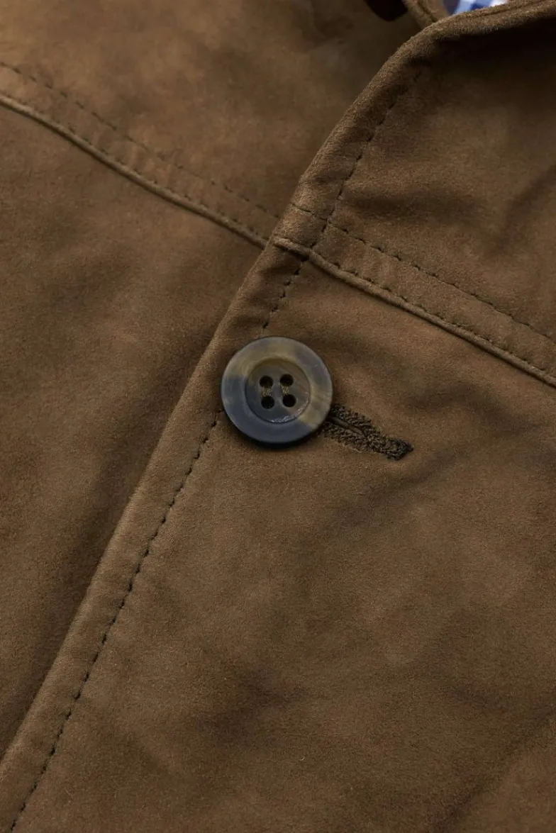 Uomo D'Arienzo Jeff - Gilet in pelle camoscio color fango con bottoni