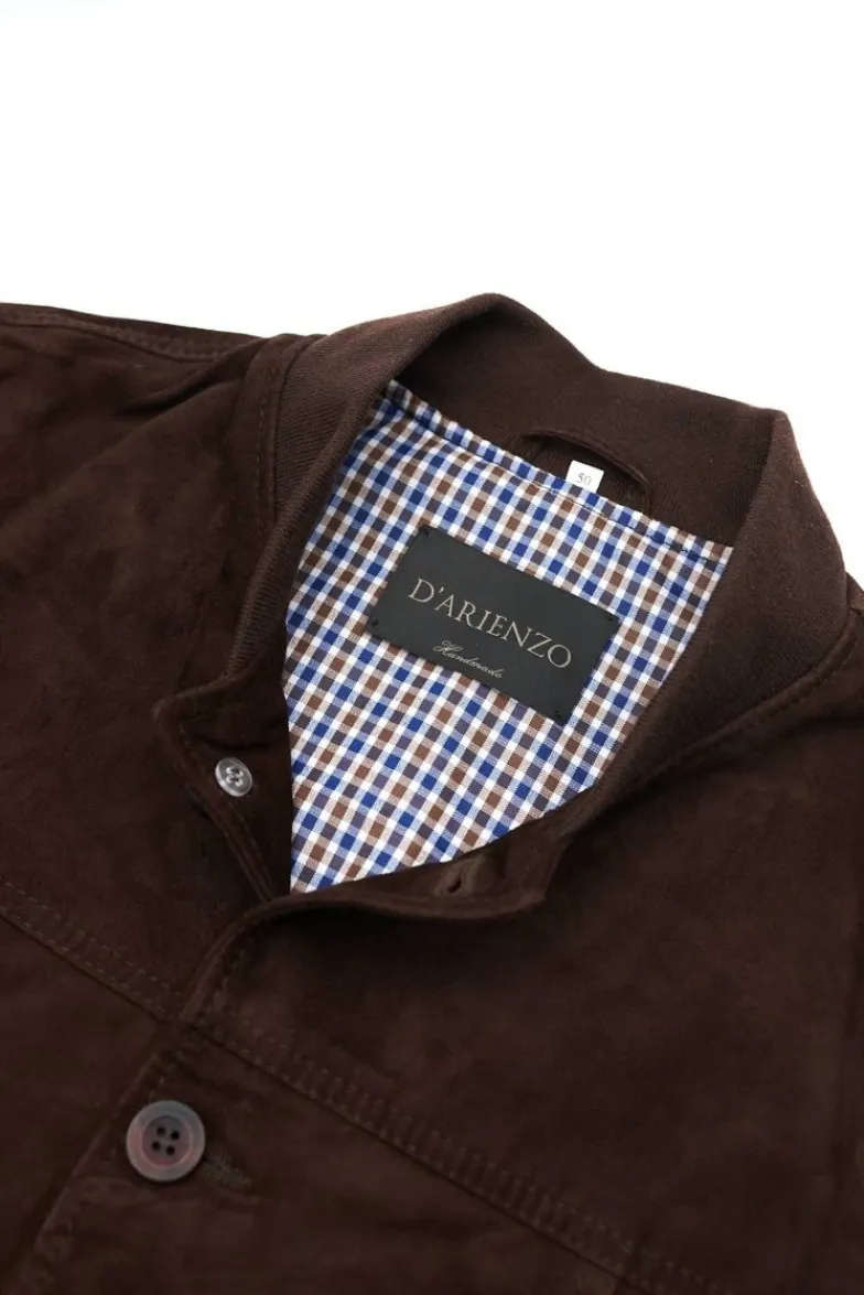 Uomo D'Arienzo Jeff - Gilet in pelle camoscio testa di moro con bottoni