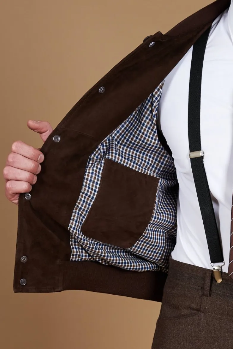 Uomo D'Arienzo Jeff - Gilet in pelle camoscio testa di moro con bottoni