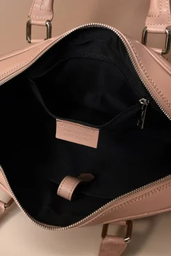 D'Arienzo Justin - Borsa Ventiquattrore in pelle di vitello beige saffiano doppia tasca