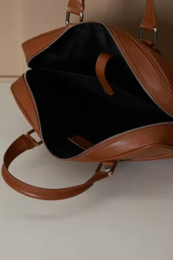 D'Arienzo Justin - Borsa Ventiquattrore in pelle di vitello cuoio saffiano con doppia tasca