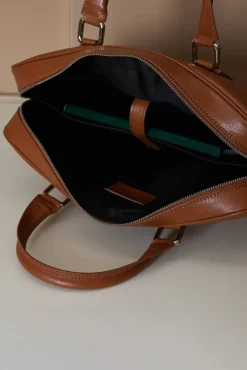 D'Arienzo Justin - Borsa Ventiquattrore in pelle di vitello cuoio saffiano con doppia tasca