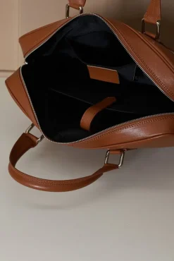 D'Arienzo Justin - Borsa Ventiquattrore in pelle di vitello cuoio saffiano con doppia tasca