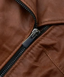Donna D'Arienzo Kbc - Giacca chiodo in pelle cuoio effetto vintage