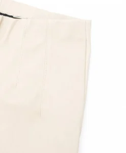 Donna D'Arienzo Leggings - Leggings in pelle panna elasticizzata effetto liscio