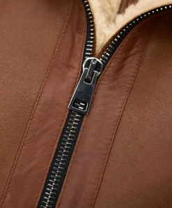 Uomo D'Arienzo Liam - Cappotto montone cuoio Shearling uomo cappuccio staccabile