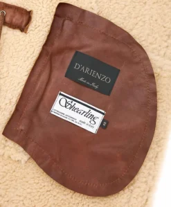 Uomo D'Arienzo Liam - Cappotto montone cuoio Shearling uomo cappuccio staccabile