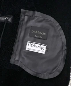 Uomo D'Arienzo Liam - Cappotto montone nero Shearling uomo cappuccio staccabile