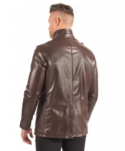Uomo D'Arienzo Luca - Giaccone in pelle testa di moro tasconi nappa effetto liscio