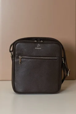 D'Arienzo Lucas - Borsa a tracolla in pelle testa di moro spallina regolabile
