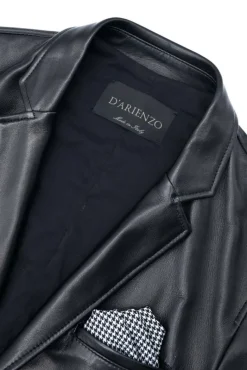 Uomo D'Arienzo Luke - Blazer in pelle nappa nera con due bottoni