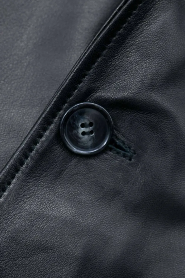 Uomo D'Arienzo Luke - Blazer in pelle nappa nera con due bottoni