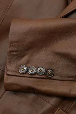 Uomo D'Arienzo Luke - Blazer in pelle naturale marrone nuvolato con due bottoni