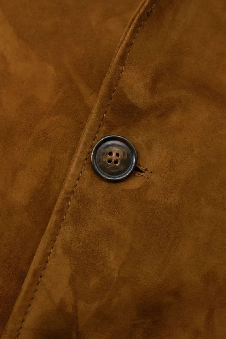 Uomo D'Arienzo Luke - Blazer in pelle scamosciata color cuoio con due bottoni
