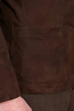 Uomo D'Arienzo Luke - Blazer in pelle scamosciata color marrone con due bottoni