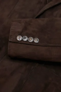 Uomo D'Arienzo Luke - Blazer in pelle scamosciata color marrone con due bottoni