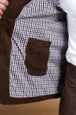Uomo D'Arienzo Luke - Blazer in pelle scamosciata color marrone con due bottoni
