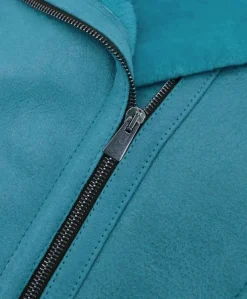Donna D'Arienzo Malù - Montone shearling ottanio con cintura e cerniera trasversale