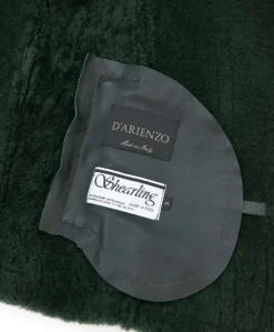 Donna D'Arienzo Malù - Montone shearling verde con cintura e cerniera trasversale