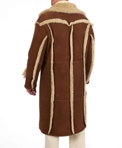 Uomo D'Arienzo M-Alix - Cappotto in montone scamosciato color cuoio doppiopetto