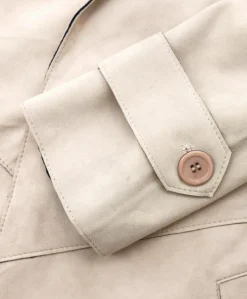 Donna D'Arienzo Marika - Cappottino in pelle scamosciata beige fodera tessuto