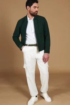 Uomo D'Arienzo Marlon - Giacca in pelle scamosciata colore verde con cerniera