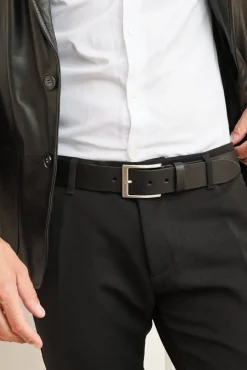 Uomo D'Arienzo Martin - Cintura uomo in pelle di vitello nera con fibbia argento