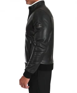 Uomo D'Arienzo Maxim - Giubbotto Bomber in pelle nera nappa effetto liscio