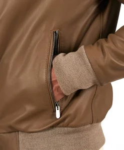 Uomo D'Arienzo Maxim - Giubbotto Bomber in pelle fango nappa effetto liscio