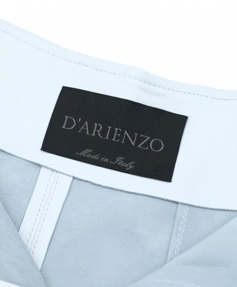 Donna D'Arienzo Maya - Pantaloncino sfoderato in pelle bianca nappa effetto liscio