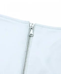 Donna D'Arienzo Maya - Pantaloncino sfoderato in pelle bianca nappa effetto liscio