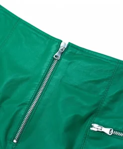 Donna D'Arienzo Maya - Pantaloncino sfoderato in pelle verde nappa effetto liscio