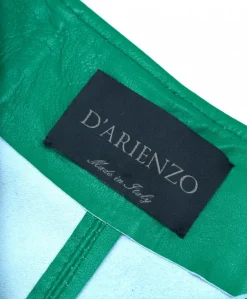 Donna D'Arienzo Maya - Pantaloncino sfoderato in pelle verde nappa effetto liscio