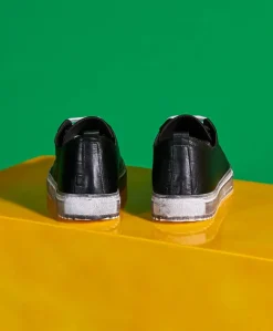 Uomo D'Arienzo Milano - Sneakers in pelle stampata nera da uomo