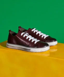 Uomo D'Arienzo Milano - Sneakers in pelle bordeaux da uomo