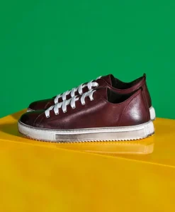 Uomo D'Arienzo Milano - Sneakers in pelle bordeaux da uomo