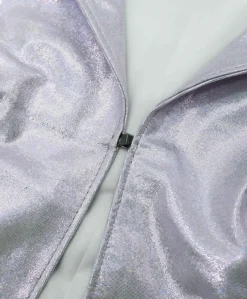 Donna D'Arienzo Miss - Giacca corta bolero in pelle laminata rosa chiaro chiaro girocollo
