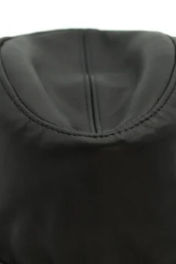 Uomo D'Arienzo New York - Cappello da uomo in pelle nera stile borsalino