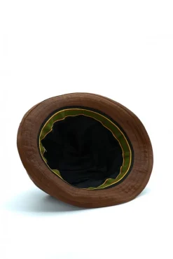 Uomo D'Arienzo New York - Cappello da uomo in pelle vintage marrone stile borsalino